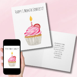 おめでとう！1ヵ月禁酒記念カップケーキ カード