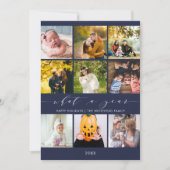 おめでとう 1年を振り返る ネイビー クリスマスカード フォト (正面)