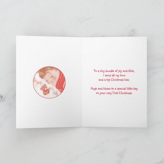 おめでとう。12月生まれの赤ちゃん男の子 シーズンカード (内部)