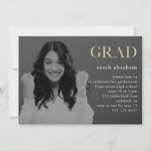 おめでとう！ 2枚の写真を使った卒業パーティー 招待状 (裏面)