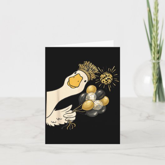 おめでとう　2026年　新年　ダック　バルーン　ディスク カード (正面)