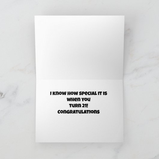 おめでとう**21歳** カード (内部)