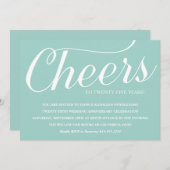 おめでとう！25周年結婚記念日パーティー招待状 招待状 (正面/裏面)