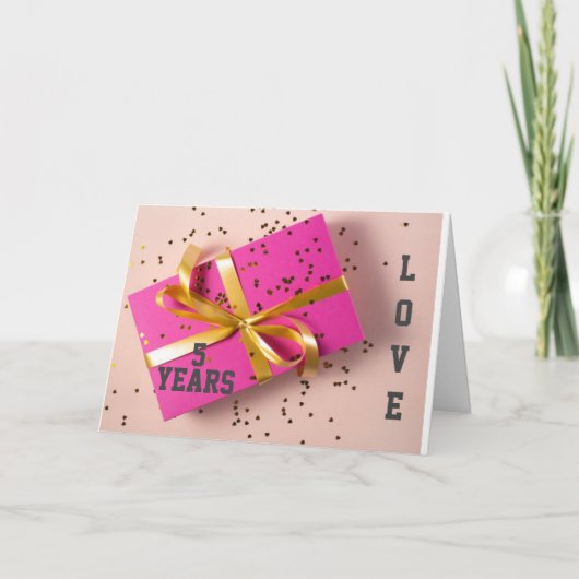 おめでとう**5周年**妻または夫のカード カード (正面)