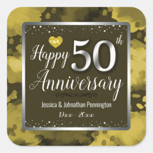 おめでとう!50周年記念結婚式 スクエアシール
