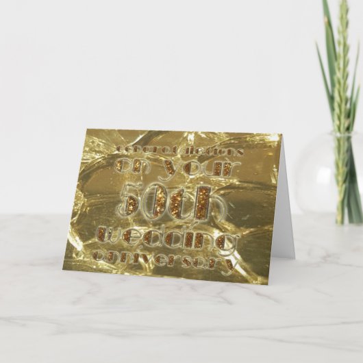 おめでとう　50周年記念　金 カード (正面)