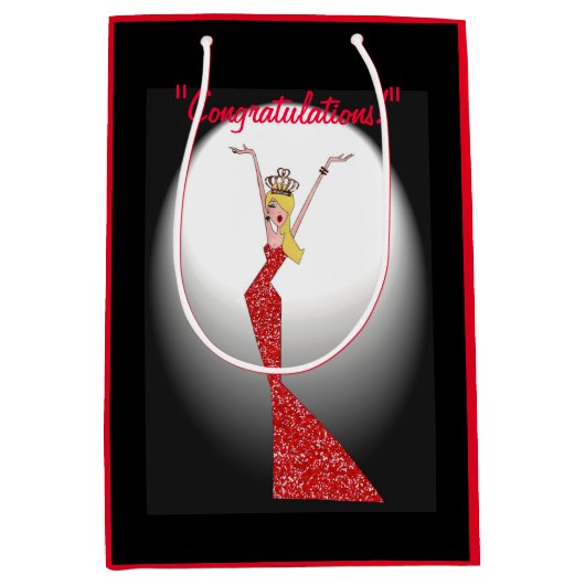 「おめでとう！」 DIVAスターすごい! ミディアムペーパーバッグ (正面)