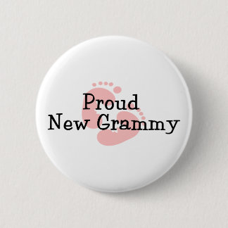 おめでとう Grammy 赤ちゃんの足跡 女の子 缶バッジ