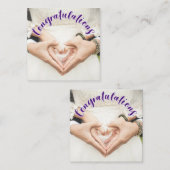 おめでとう PURPLE オーバーレイ テキスト 封筒カード エンクロージャーカード (正面/裏面)