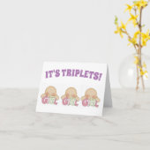 おめでとう – Triplets Girls カード (黄色い花)