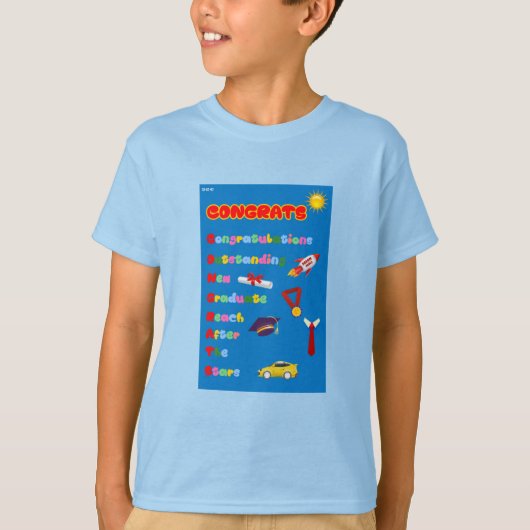 おめでとうAcronym Tee for boys Tシャツ (正面)