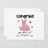 おめでとうCartoon Bulldogおもしろいを実行フランスのした ポストカード (正面/裏面)