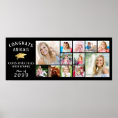 おめでとうGRAD 12フォトコラージュ金ゴールドキャップバナー ポスター (正面)