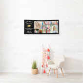 おめでとうGRAD 12フォトコラージュ金ゴールドキャップバナー 横断幕 (インサイチュ)