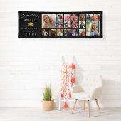 おめでとうGRAD 18フォトコラージュ金ゴールドキャップ 横断幕 (インサイチュ)