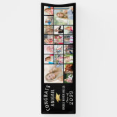 おめでとうGRAD 18フォトコラージュ金ゴールドキャップ 横断幕 (縦)