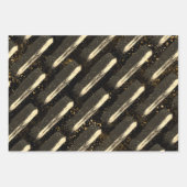 おめでとうGrad 2024ブラックおよび金ゴールドラッピング紙 ラッピングペーパーシート (正面3)