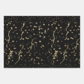 おめでとうGrad 2024ブラックおよび金ゴールドラッピング紙 ラッピングペーパーシート (正面2)