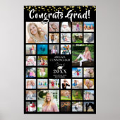 おめでとうGRAD 35フォトコラージブラック ポスター (正面)