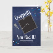 おめでとうGrad Mortarboardと紙吹雪 カード (黄色い花)