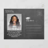 おめでとうGraduate Chalkboard日付写真を保存 案内ポストカード (裏面)