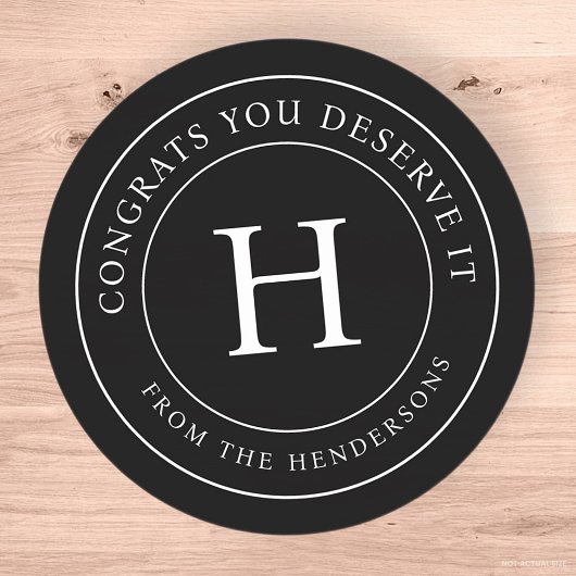 おめでとうItファミリーモノグラムモダンに値する ラウンドシール