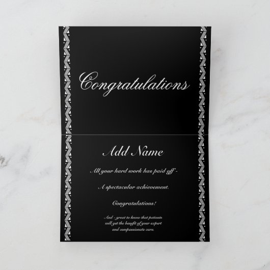 おめでとうRN -名前をカスタムする(正方形付き) カード (内部)