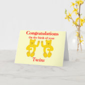 おめでとうTwins誕生カード カード (黄色い花)