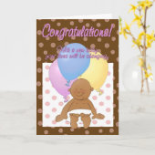 おめでと生まれたばかりのうがい カード (黄色い花)