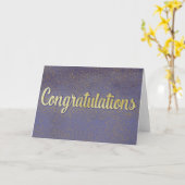 おめで空白のとう(青と金ゴールド) カード (黄色い花)