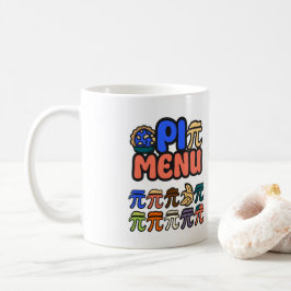 おもしろいπメニュー コーヒーマグ - 数学好きへのギフト コーヒーマグカップ