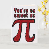 おもしろいπ数学ジョーク グリッター バレンタイン カード (黄色い花)
