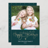 おもしろいあいさつ編集可能なカラーホリデーフォトカード シーズンカード (正面/裏面)