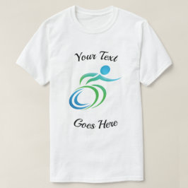 おもしろいあなたのカスタムな文字が付いているカラフルな車椅子 Tシャツ