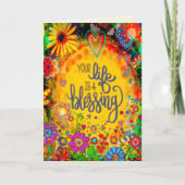 おもしろいあなたの人生は賛美フローラ勇気付けられる カード (正面)