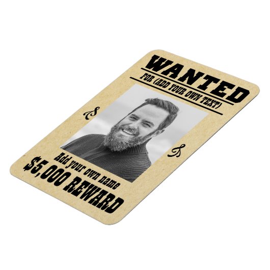 おもしろいあなたの顔を追加し、文字カウボーイはポスターを求め、 マグネット (左側)