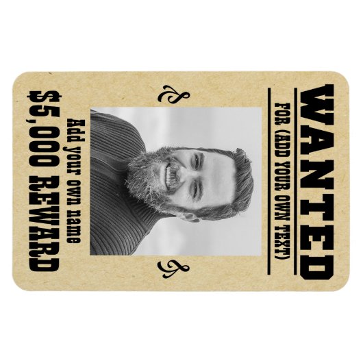 おもしろいあなたの顔を追加し、文字カウボーイはポスターを求め、 マグネット (横)