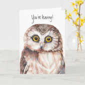 おもしろいあなたは離れの – お前は恋しく思フクロウ –  カード (黄色い花)