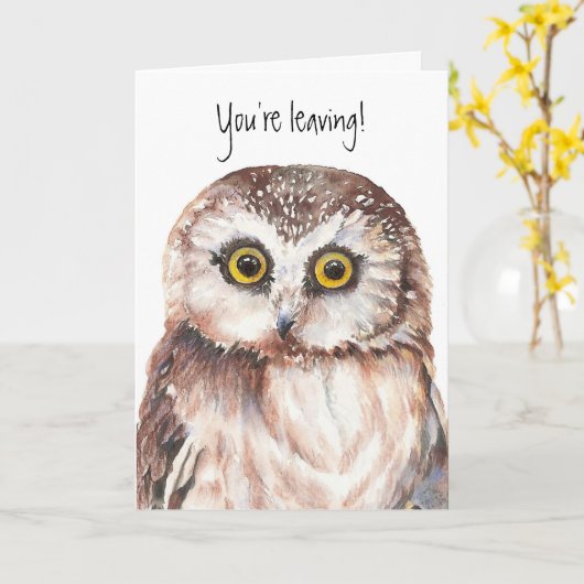 おもしろいあなたは離れの – お前は恋しく思フクロウ –  カード (黄色い花)