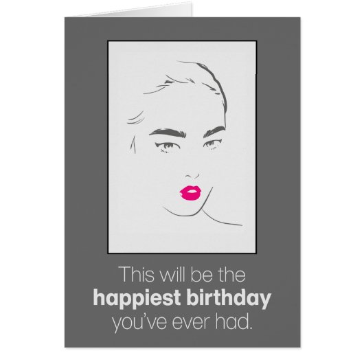 「おもしろいあまり期待しない」誕生日・カード (正面)