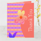 おもしろいありがとう カード (黄色い花)