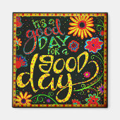 おもしろいいい日感動的フローラトレンディー マグネット (正面)