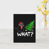 おもしろいいけなの木を突き刺す黒猫 カード (黄色い花)