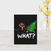 おもしろいいけなの木を突き刺す黒猫 カード (黄色い花)