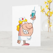 おもしろいいけなナースパーソナライズされた カード (黄色い花)