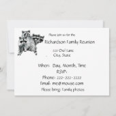 おもしろいいつでも、家族の懇親会かわいいラクーン動物 招待状 (裏面)