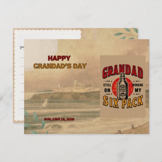 おもしろいおじいちゃん6パック葉書 – 父の日 シーズンポストカード (正面/裏面)