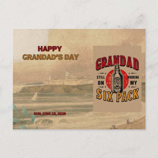 おもしろいおじいちゃん6パック葉書 – 父の日 シーズンポストカード (正面)