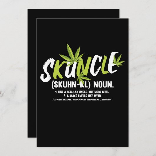 おもしろいおじ weedスモーカー スカンクルおじ ラブギフト 招待状 (正面/裏面)
