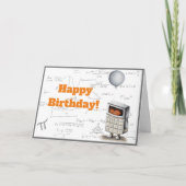 おもしろいおたく計算ブラックキッドハッピーバースデー カード (正面)